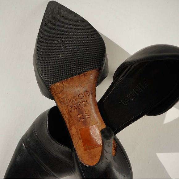 Vince black leather heels made in Italy - Picture 3 of 4